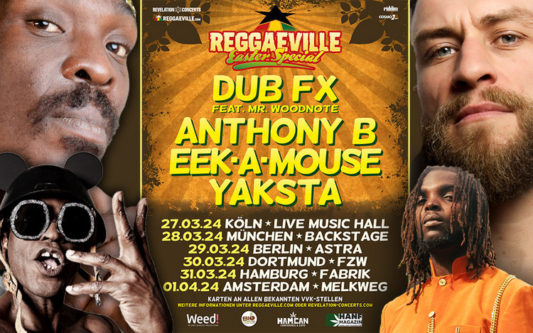 Dub FX, Anthony B, Eek-A-Mouse & Yaksta @ Reggaeville Easter Special 2024